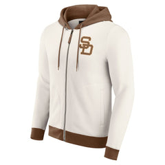 San Diego Padres Darius Rucker Collection Men's Polar Fleece Full-Zip Hoodie Cream