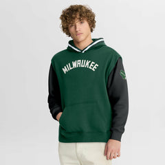 Milwaukee Bucks Half Court Shot Clock Fastbreak Hoodie - Hunter Green/Black discount