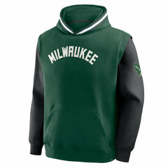 Milwaukee Bucks Half Court Shot Clock Fastbreak Hoodie - Hunter Green/Black discount
