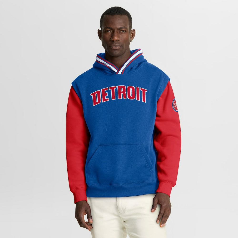 Detroit Pistons Half Court Shot Clock Fastbreak Hoodie sale - Blue/Red discount