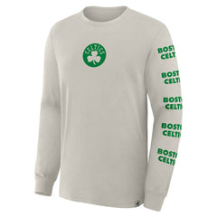 Boston Celtics Crossover Collection Ball Screen Action Premium Long Sleeve T-Shirt - Cream outlet