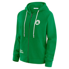 Boston Celtics WEAR by Erin Andrews Women's Vintage Full-Zip Raglan Hoodie - Green on sale