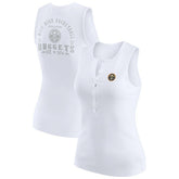 Denver Nuggets WEAR by Erin Andrews Women's Rib-Knit Henley Tank Top sale - White discount