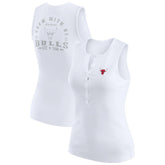 Chicago Bulls WEAR by Erin Andrews Women's Rib-Knit Henley Tank Top sale - White sale
