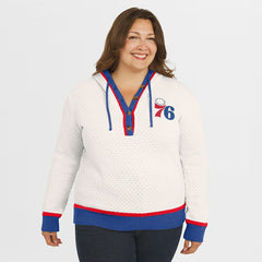 Philadelphia 76ers WEAR by Erin Andrews Women's Plus Size Hoodie Sweater - Cream online