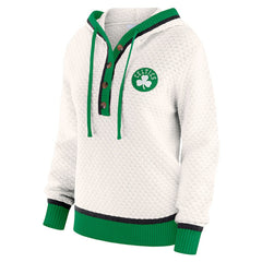 Boston Celtics WEAR by Erin Andrews Women's Plus Size Hoodie Sweater - Cream cheap