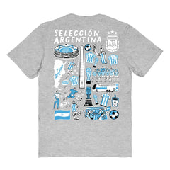 Argentina National Team Vive La Fete Women's Impressions Artwork T-Shirt - Heather Gray discount