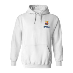 Barcelona Vive La Fete Women's Color Badge Pullover Hoodie - White on sale