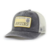 Boston Bruins '47 Canteen Pigment Dyed Patch Trucker Adjustable Hat - Charcoal Hats