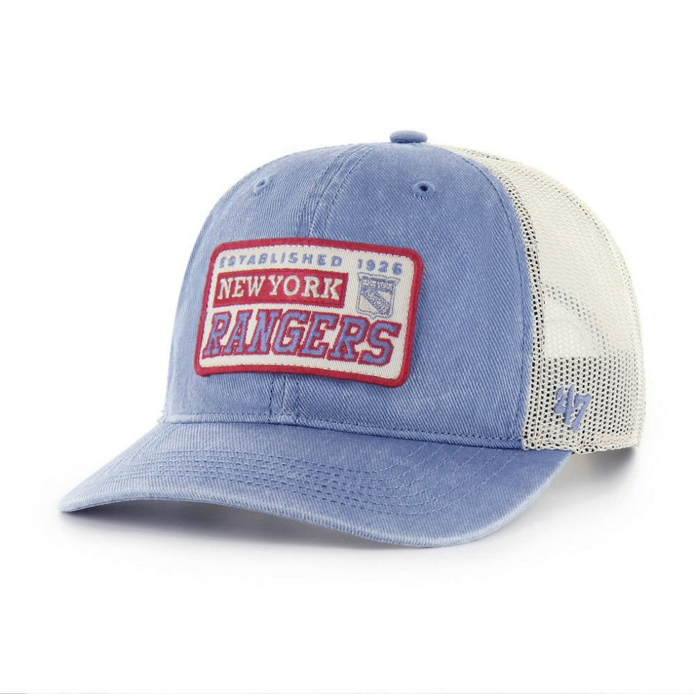 New York Rangers '47 Canteen Pigment Dyed Patch Trucker Adjustable Hat - Blue Hats