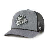 Chicago Blackhawks '47 Carbon Rope Trucker Adjustable Hat - Gray Hats