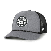 Boston Bruins '47 Carbon Rope Trucker Adjustable Hat - Gray Hats
