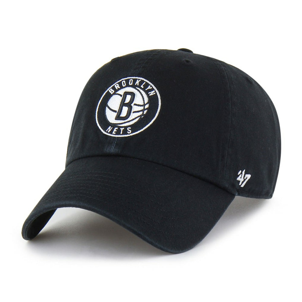 Brooklyn Nets '47 Core Logo Clean Up Adjustable Hat - Black for sale