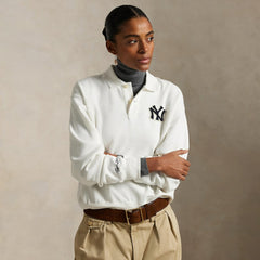 Yankees Polo Ralph Lauren Fleece Polo White