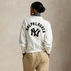 Yankees Polo Ralph Lauren Fleece Polo White