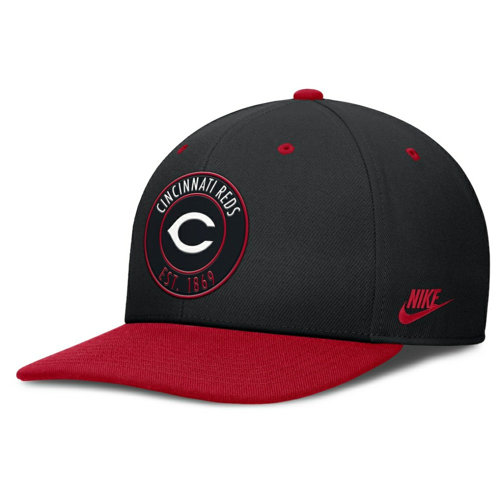 Cincinnati Reds Cooperstown Collection Pro Dri-FIT Snapback Hat Black/Red