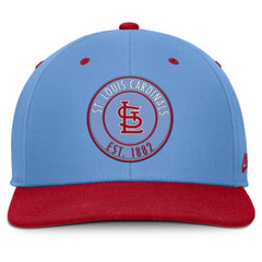St. Louis Cardinals Cooperstown Collection Pro Dri-FIT Snapback Hat Light Blue/Red