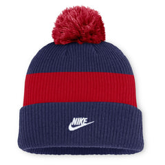 Atlanta Braves Cooperstown Collection Peak Standard Cuffed Knit Hat with Pom Blue/Red