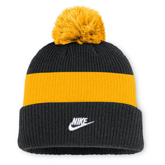 Pittsburgh Pirates Cooperstown Collection Peak Standard Cuffed Knit Hat with Pom Black/Yellow
