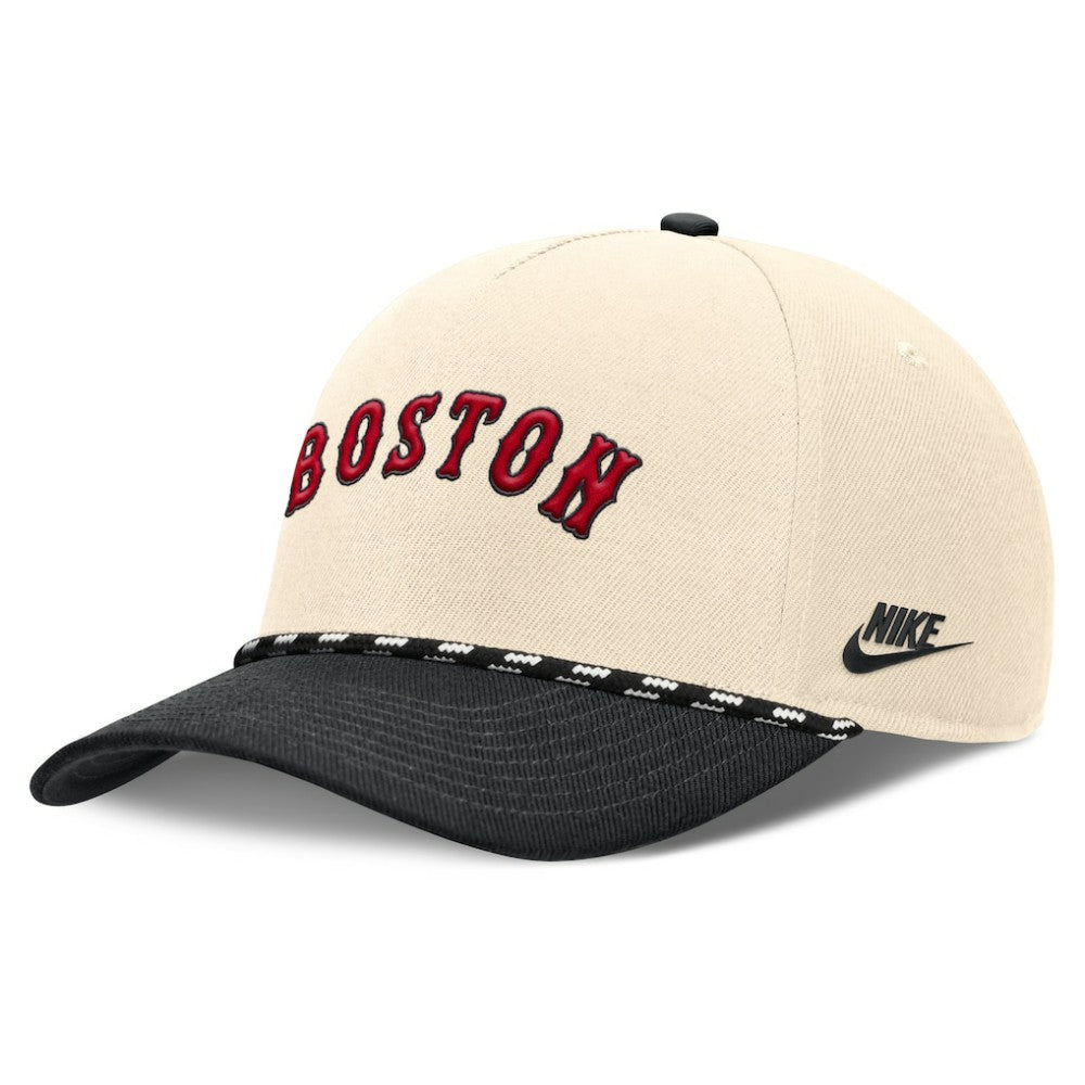 Boston Red Sox Cooperstown Collection Rise Adjustable Hat Natural/Black
