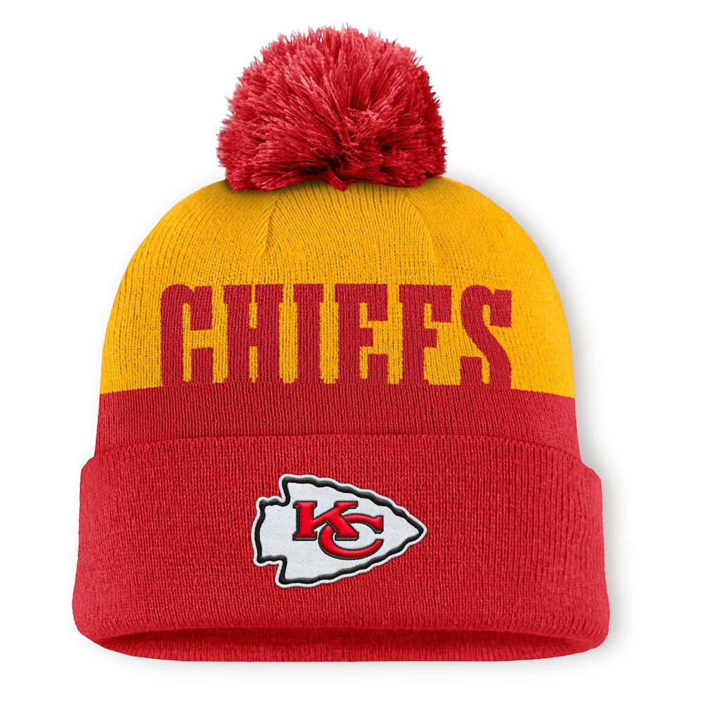 Kansas City Chiefs Punter Cuffed Knit Hat with Pom - Red for sale