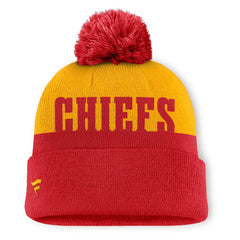 Kansas City Chiefs Punter Cuffed Knit Hat with Pom - Red for sale