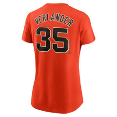 Justin Verlander San Francisco Giants Women's Cooperstown Collection Fuse Name & Number T-Shirt Orange
