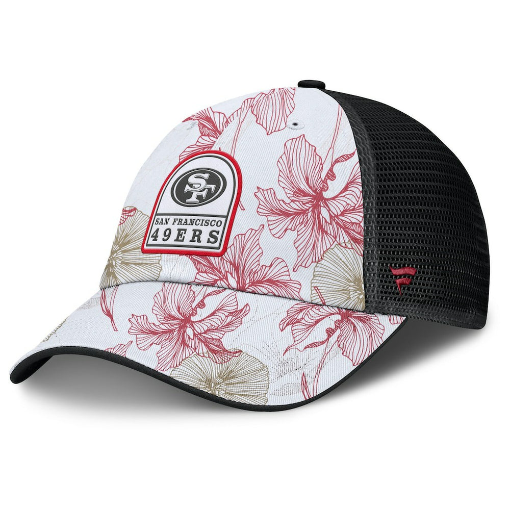 San Francisco 49ers Tropical Adjustable Trucker Hat - White/Black for sale