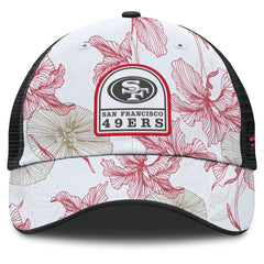San Francisco 49ers Tropical Adjustable Trucker Hat - White/Black for sale