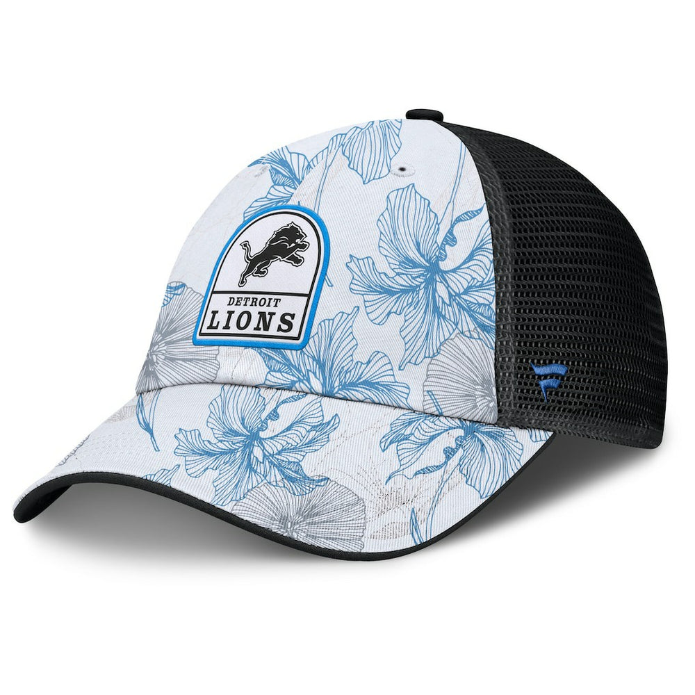 Detroit Lions Tropical Adjustable Trucker Hat - White/Black for sale