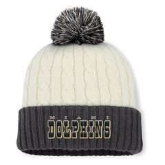 Miami Dolphins Women's Coaxial Cuffed Knit Hat with Pom - Cream outlet