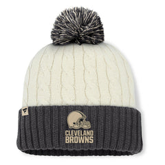 Cleveland Browns Women's Coaxial Cuffed Knit Hat with Pom - Cream cheap