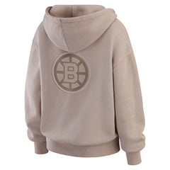 Boston Bruins WEAR by Erin Andrews Women's Washed Pullover Crewdie - Tan Pullover