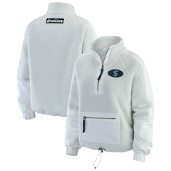 Seattle Kraken WEAR by Erin Andrews Women's Polar Fleece Quarter-Zip Jacket - Gray Jackets
