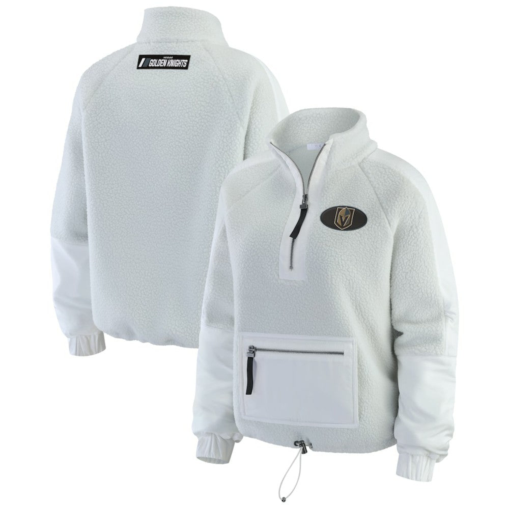 Vegas Golden Knights WEAR by Erin Andrews Women's Polar Fleece Quarter-Zip Jacket - Gray Jackets