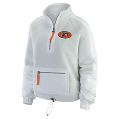 Philadelphia Flyers WEAR by Erin Andrews Women's Polar Fleece Quarter-Zip Jacket - Gray Jackets