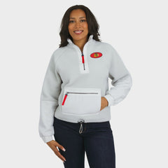 Chicago Blackhawks WEAR by Erin Andrews Women's Polar Fleece Quarter-Zip Jacket - Gray Jackets