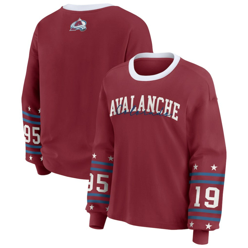 Colorado Avalanche WEAR by Erin Andrews Women's Long-Sleeve Sport T-Shirt - Burgundy T-shirts