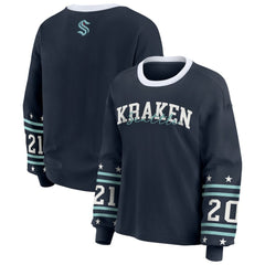 Seattle Kraken WEAR by Erin Andrews Women's Long-Sleeve Sport T-Shirt - Deep Sea Blue T-shirts