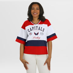 Washington Capitals WEAR by Erin Andrews Women's Jersey Style Tee - Red/White Jerseys