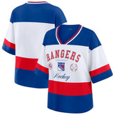 New York Rangers WEAR by Erin Andrews Women's Jersey Style Tee - Blue/White Jerseys