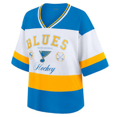 St. Louis Blues WEAR by Erin Andrews Women's Jersey Style Tee - Blue/White Jerseys
