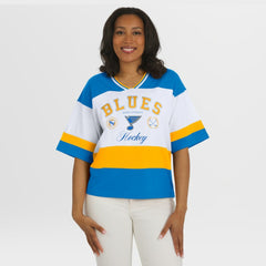St. Louis Blues WEAR by Erin Andrews Women's Jersey Style Tee - Blue/White Jerseys