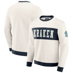 Seattle Kraken Darius Rucker Collection by Fanatics Colorblock Pullover Sweatshirt - Cream Sweatshirts