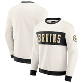Boston Bruins Darius Rucker Collection by Fanatics Colorblock Pullover Sweatshirt - Cream Sweatshirts