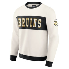 Boston Bruins Darius Rucker Collection by Fanatics Colorblock Pullover Sweatshirt - Cream Sweatshirts