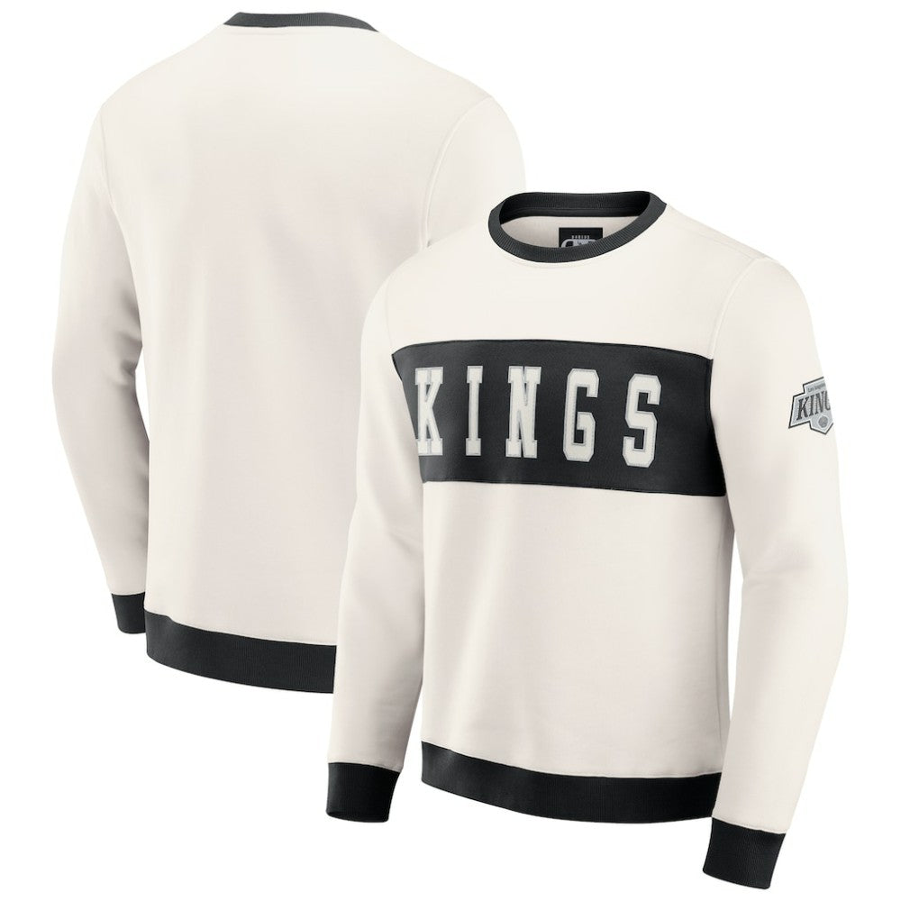 Los Angeles Kings Darius Rucker Collection by Fanatics Colorblock Pullover Sweatshirt - Cream Sweatshirts