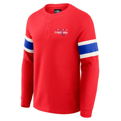 Washington Capitals Darius Rucker Collection by Fanatics Waffle-Knit Raglan Long Sleeve Henley T-Shirt - Red T-shirts
