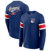 New York Rangers Darius Rucker Collection by Fanatics Waffle-Knit Raglan Long Sleeve Henley T-Shirt - Navy T-shirts