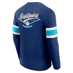 Pittsburgh Penguins Darius Rucker Collection by Fanatics Waffle-Knit Raglan Long Sleeve Henley T-Shirt - Navy T-shirts